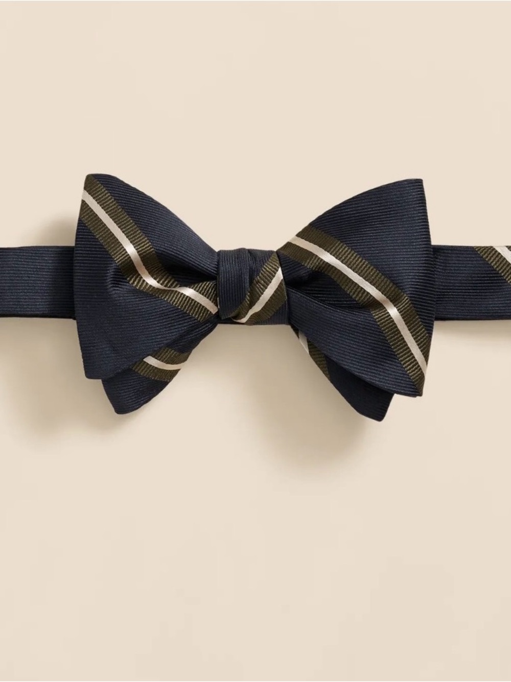 RP $108. Brooks Brothers Navy Striped Bow Tie - Men's Formal Accessory